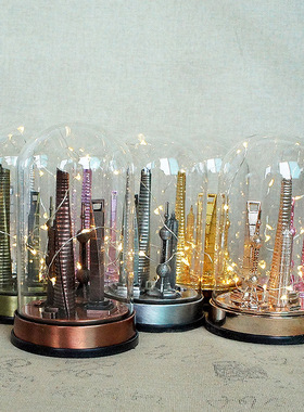 上海地标建筑模型东方明珠景区旅游纪念品金属工艺品家居摆件