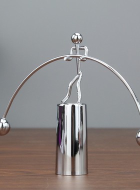 单脚铁人不倒翁平衡球大力士举重小铁人平衡摆不倒翁减压桌面摆件