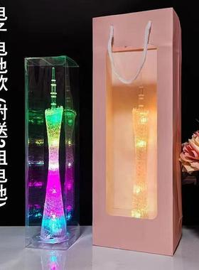 创意礼品盒大号广州塔七号电池款七彩灯光广州塔小蛮腰摆件纪念品