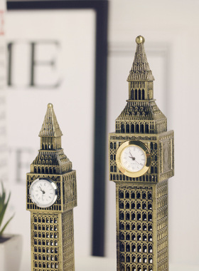 英国伦敦地标建筑大本钟金属工艺品摆件钟楼模型创意家居装饰品