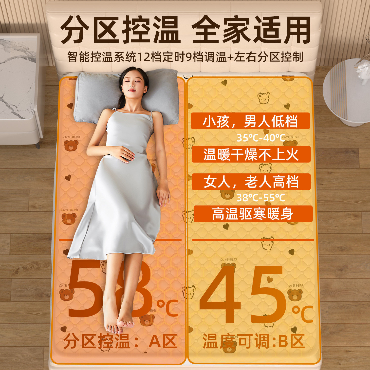 2025新款石墨烯电热毯双人双控单人电褥子家用宿舍正品官方旗舰店,淘宝优惠券,粉丝福利购,淘宝优惠卷