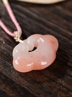 天然新疆金丝玉平安锁挂件紫罗兰如意宝宝锁吊坠男女通用送人礼物