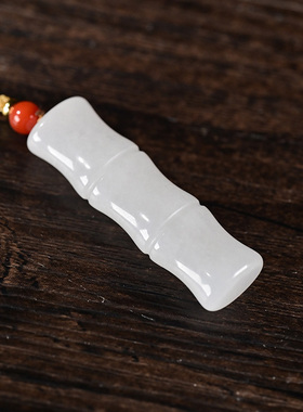 新疆金丝玉吊坠节节高升玉佩竹节项链男女款玉石挂件中高考送学生