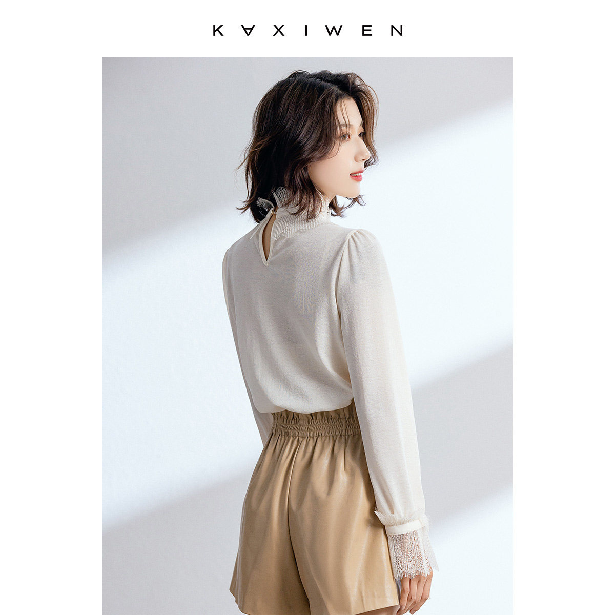 佧茜文衬衫2021秋冬新款优雅打底衫 佧茜文服饰衬衫