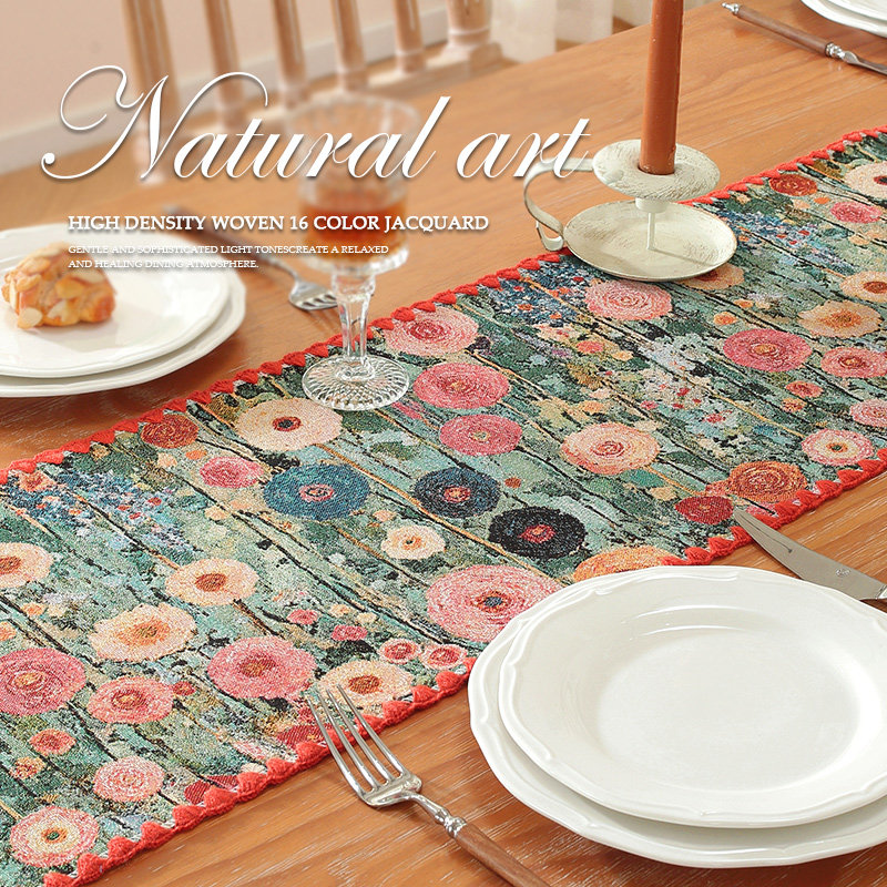 美式复古桌旗轻奢高级感床旗田园风边柜盖布新款茶几斗柜长条巾,淘宝优惠券,粉丝福利购,淘宝优惠卷