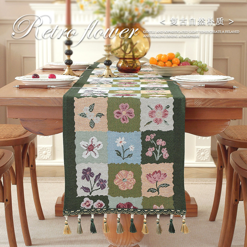 新款轻奢桌布美式复古桌旗田园风长条巾斗柜盖布高级感盖巾茶席25,淘宝优惠券,粉丝福利购,淘宝优惠卷