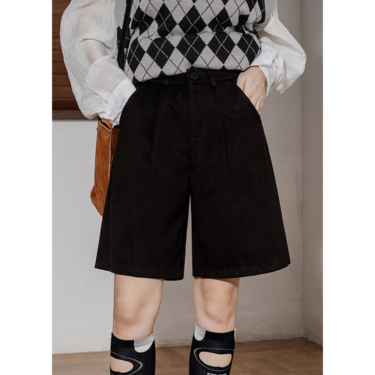 Повседневные прямые шерстяные брюки с высокой талией