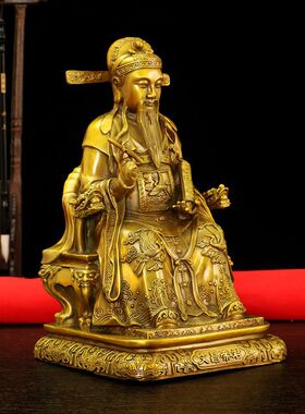 铜文昌帝君摆件文曲星君张亚子神像客厅书房家居桌面工艺品