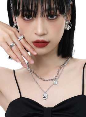 双层叠戴钛钢项链-超值特价