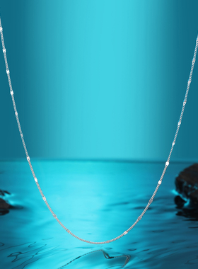 S925足银闪片裸链项链女素链配饰