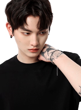 银色菱形竹节钛钢手链小众不掉色