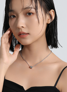 彩钻锆石吊坠项链小众设计