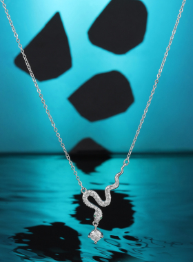 蛇形项链女超闪锆石吊坠挂脖配饰