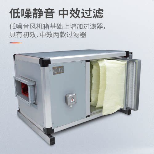 北雨低噪音初中效过滤风机箱净化空调风柜商用洁净空间厂房新风机 - 图0