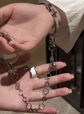 情侣cosplay钻石手铐手链氛围感