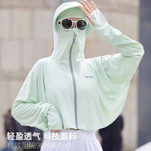 防晒面罩女夏季冰丝防紫外线一体骑车遮全脸防护脖子神器遮阳口罩 - 图3