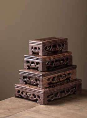 瓷山造物鸡翅木置物架中式玄关