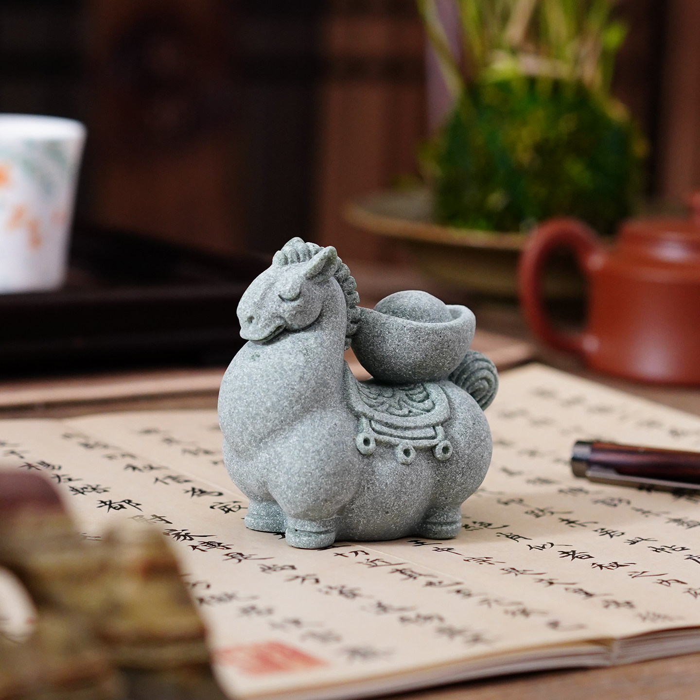 创意可爱个性创意马上有钱十二生肖马青砂石茶宠茶玩摆件国潮中式,淘宝优惠券,粉丝福利购,淘宝优惠卷