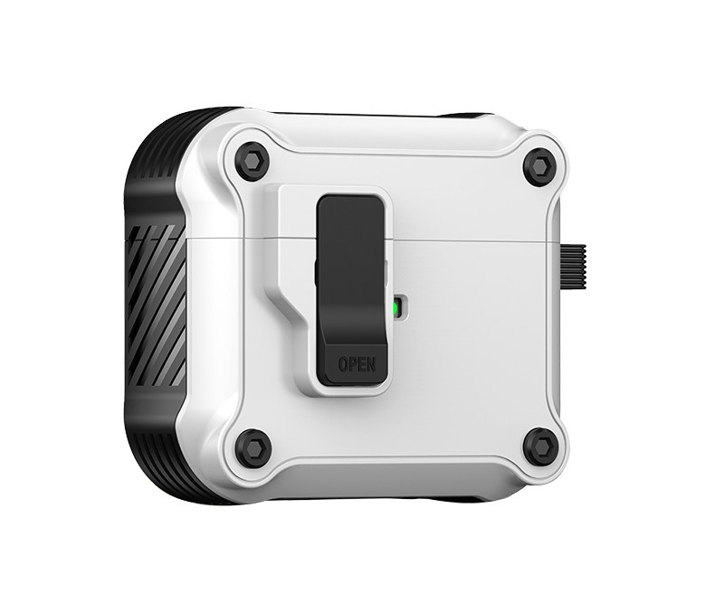 酷安酷品适用于苹果AirPods4新款蓝牙耳机套机甲风Pro2磁吸弹窗防摔软气囊保护3代简约硬保护壳套
