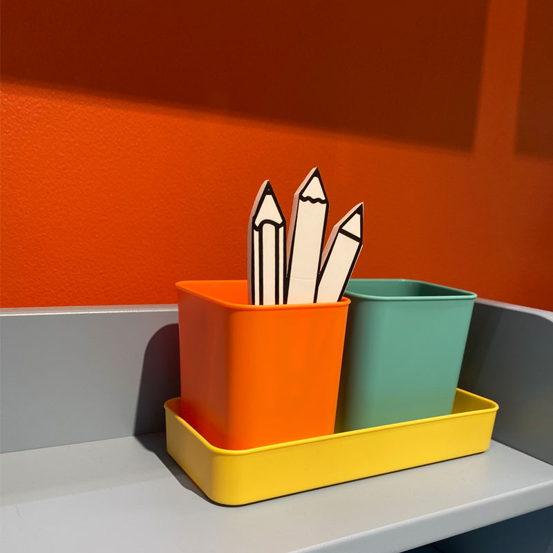 宜家代购波恩西萨储物盒桌面收纳盒笔筒文具杂物收纳儿童彩色塑料 - 图0