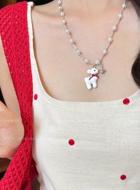 张泽禹同款梦中小鹿珍珠项链