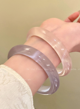 冰透猫眼高级感叠戴手镯