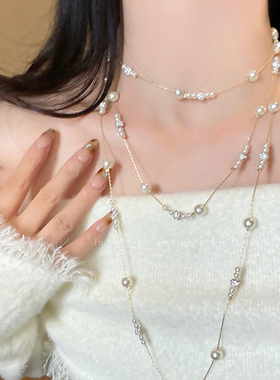 满天星多层珍珠项链女轻奢高级