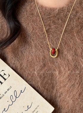 金色马蹄扣长款项链女秋冬