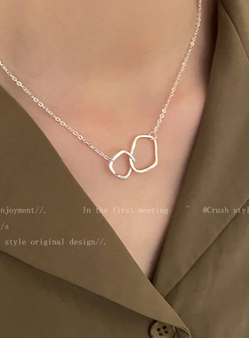 乍见之欢双环气质小众高级项链