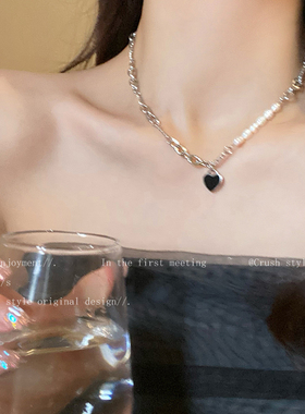 巴洛克淡水珍珠爱心项链女