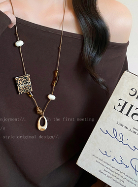 棕色小熊抽拉项链女高颜值学生党