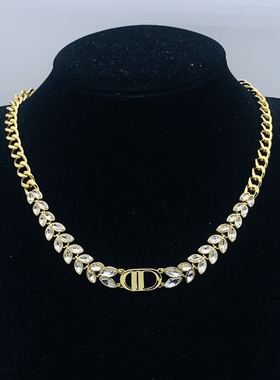 2025CD字母麦穗钻项链耳环