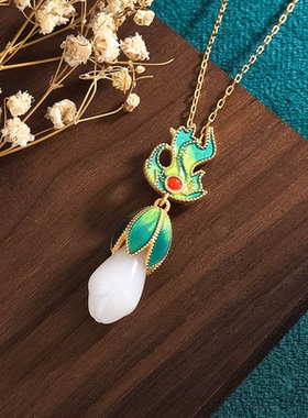 国潮古装汉服配饰珐琅滴釉项链