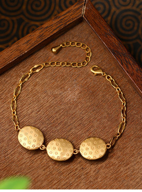 新中式古法镀金仿和田玉手链