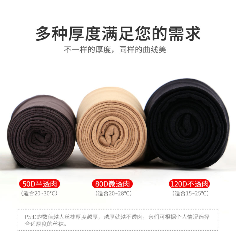 浪莎丝袜连裤袜女春秋季中厚防勾丝秋冬打底裤光腿黑肉色神器薄款 - 图1