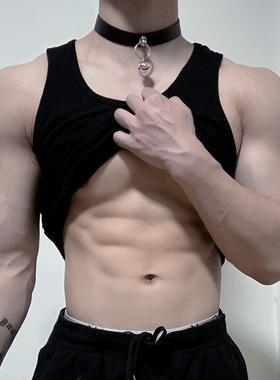 新疆西藏包邮项圈男m窒息牵引绳情趣性感铃铛项圈链潮搭狗链调教