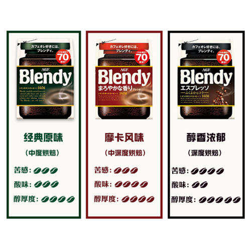 日本AGF blendy布兰迪绿色香醇美式黑咖啡无蔗糖速溶咖啡粉110g袋 - 图2