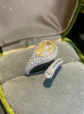 高级感珠宝镶满锆石戒指女精致