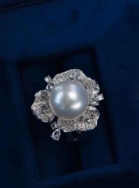 气质珍珠戒指法式复古食指戒