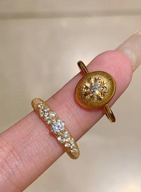 雕工雪花中古戒指复古许女戒饰品