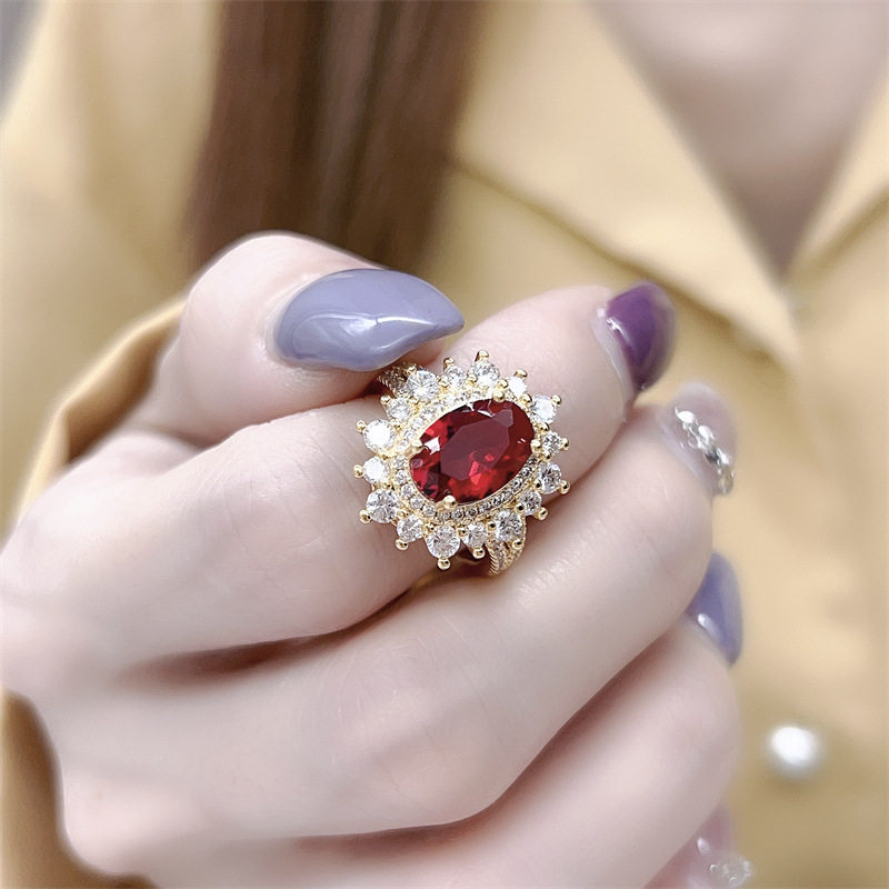 New necklace, earrings, ring, luxury colorful treasure jewelry