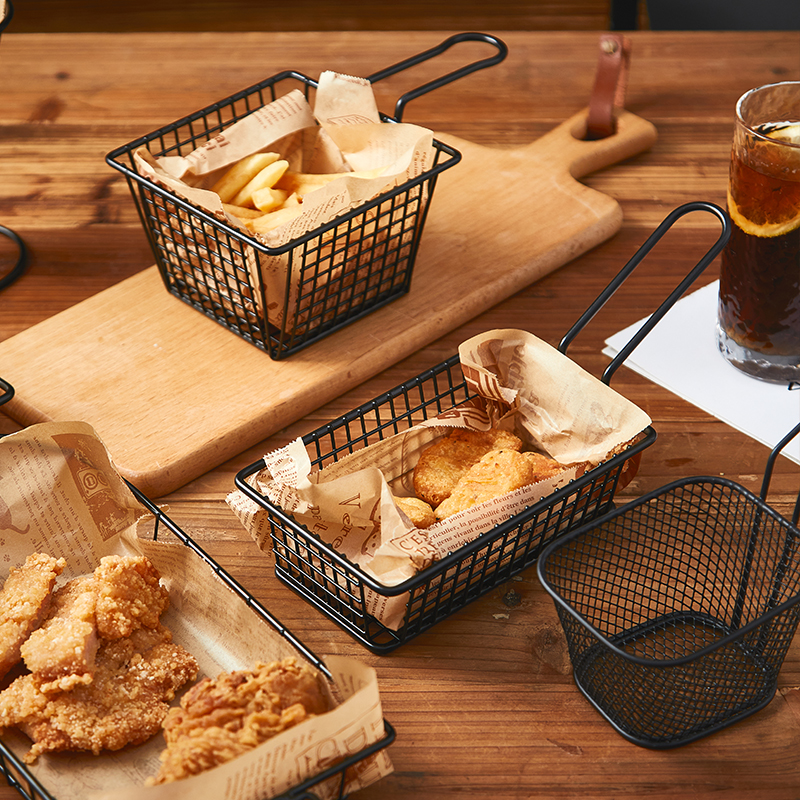 薯条篮油炸食品盘子装盘炸鸡餐具创意小吃盘薯条盘子薯条筐炸鸡篮-图0