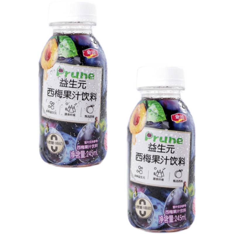 【24K年味】豪园西梅汁益生元果汁饮料膳食纤维饮品245ml*10瓶箱