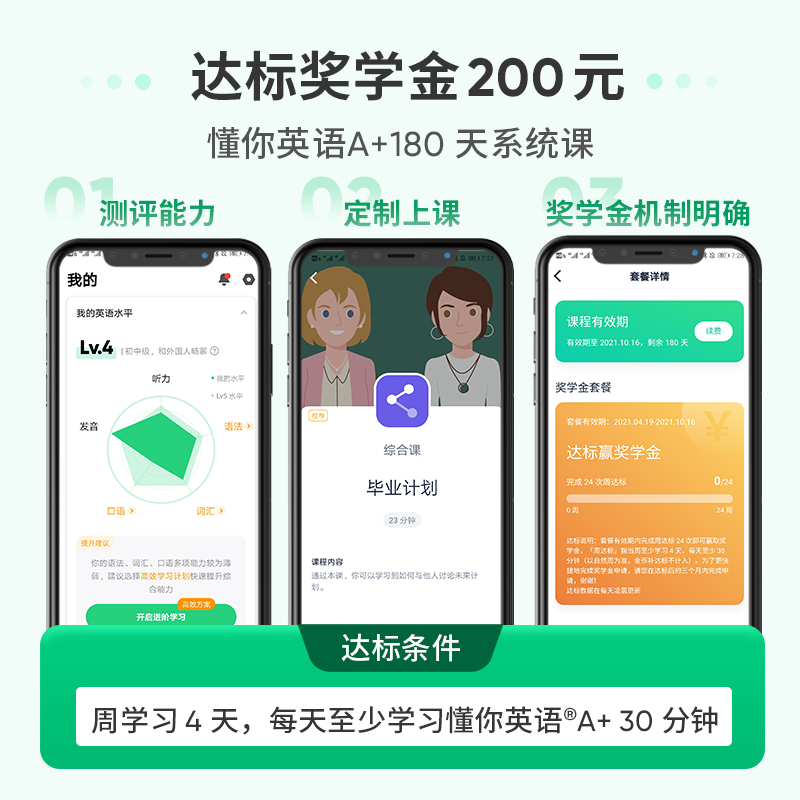 流利說懂你英語A+180天成人英語口語1對1課程入門自學零基礎在線_懂你英語旗艦店_教育培訓