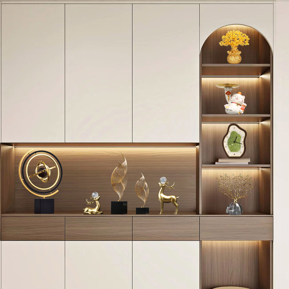 马年老板办公室摆件套装客厅酒柜装饰品金色工艺品玄关家居饰品 - 图0