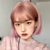 Розовый парик, летний японский шлем, стиль Лолита, градиент