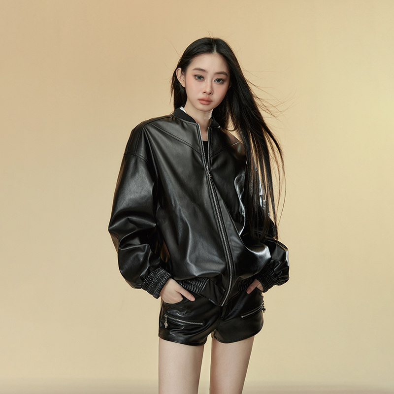 Lexuris乐序 高腰辣妹皮裤女短裤2024年百搭新品休闲裤潮流,淘宝优惠券,粉丝福利购,淘宝优惠卷