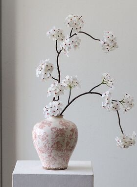 新古典青花瓷破裂纹花瓶摆件