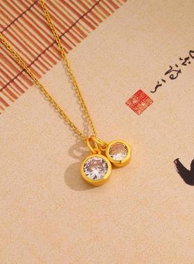 大小圆泡泡吊坠项链时尚简约气质