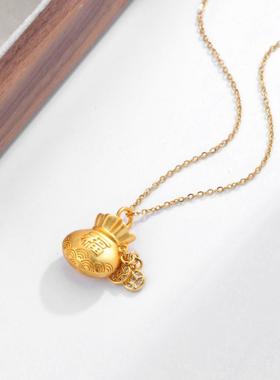 财宝福袋吊坠项链小众设计微镶